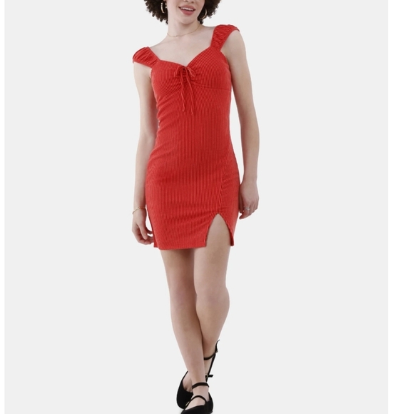 NB Red Bodycon Knit Dress-L - Picture 1 of 9